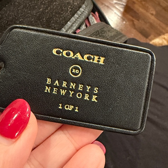 Coach Barneys Stewardess Bag Fringe Black with Black Burgundy Fringe - Picture 12 of 13